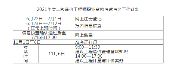 江西2021年二級造價工程師報名入口開通！